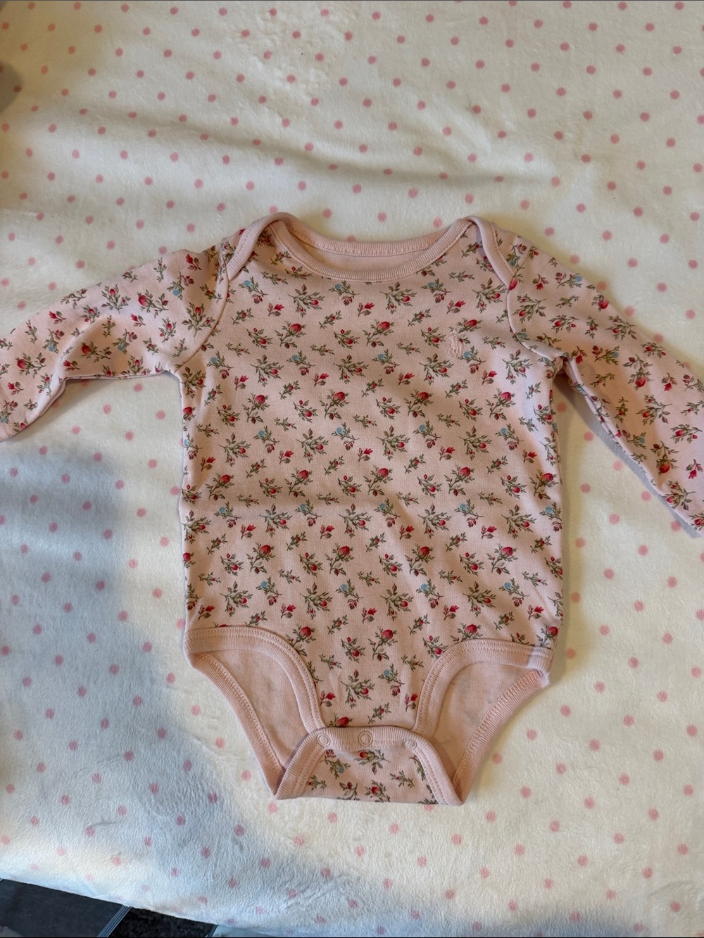 Ralph Lauren baby Floral Long-Sleeve Baby One-Piece Bodysuit